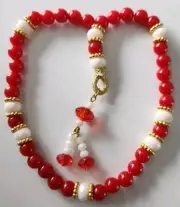 Red & White Tasbih Rosary New Tasbeeh MISBAHA WORRY BEADS 33