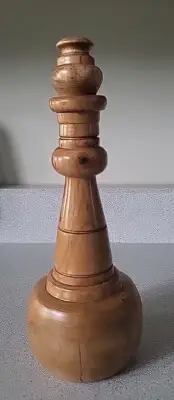 Handcrafted CHERRY WOOD GENIE LAMP, VASE! Artist signed 11.75 x 4.5" home decor