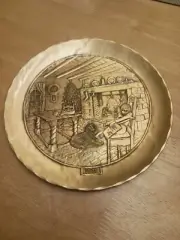 WENDELL AUGUST FORGE CHRISTMAS PLATE, BRONZE, 1978, NOS, 7.75 INCHES, VERY NICE