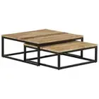 Nesting Coffee Tables 2pcs Solid Mango Wood Lounge Sofa Side Living Room
