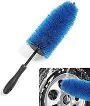 ESEWALAS Car Wheel Brush,Car Wheel Rim Detailing Brush for Vehicle, 15" Total Length Auto Soft Bristle Wheel Cleaner Brush,Multipurpose Rim and Wheel Brush