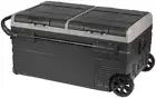 95L Brass Monkey Portable Low Profile Dual Zone Fridge/Freezer with Wheels and B