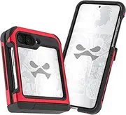 [Ghostek] Atomic Slim Galaxy Z Flip 6 Case with Built-in Kickstand, Clear Back and Aluminum Metal Bumper Premium Protective Phone Cover Designed for 2024 Samsung Galaxy Z Flip6 (6.7") (Red)