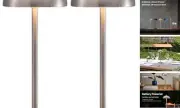 Cordless LED 12" Small Table Lamps Set of 2, Modern Portable Desk Lamp, 3