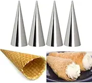 Cream Horn Molds, Baking Molds, Cookie Mold, 12Pcs Steel Pastry Cream Horn Cone Shape Bread Cake Mould Baking NEW (Large 12 3 3cm)