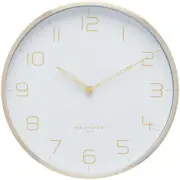 NEW One Six Eight London Lily Metal Wall Clock, White, 30cm