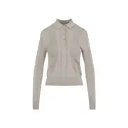 [Dries Van Noten] Dries Van Noten-Light Grey Cotton Polo-Donna S STAND