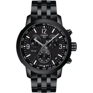 【TISSOT 天梭】T-Sport系列 PRC200 競速三眼計時手錶 送行動電源(T1144173305700)