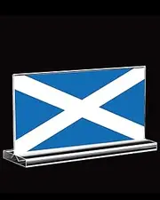 4×6 Inch Scotland Acrylic Desk Flag,10×15cm Small Scottish Indoor Banner,Tiny Printing Decor For Office Home Table Meeting