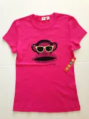 Paul Frank Pink Short Sleeve Cotton Tee Shirt Top - Size L - Brand new with tag