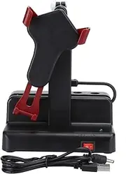 Automatically Mobile Phone Shaker, Stable Adjustable Stand Left Right Swing Steps Counter Automatically Phone Shaker, Dark Red Durable USB Charging for Home Car