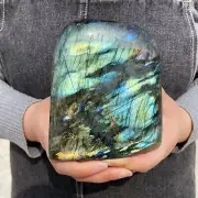 3.18LB Natural Labradorite Quartz Crystal Mineral Specimen healing G5222