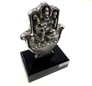 hamsa Jerusalem silver figurine on wood base
