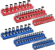 Magnetic Socket Organizer, 6 Piece Socket Holder Kit, 1/2-Inch, 3/8-Inch, 1/4-In
