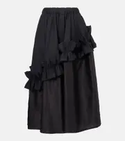 [Noir Kei Ninomiya] Noir Kei Ninomiya Ruffled wool midi skirt AU 14 black
