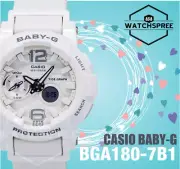 Casio Baby-G G-Lide Series Ladies White Resin Band Watch BGA180-7B1 BGA-180-7B1