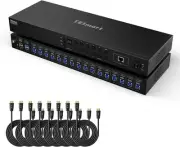 16X1 HDMI IP KVM Switch USB 3.0, 4K@60Hz Rackmount KVM 16 Port Enterprise-Grade