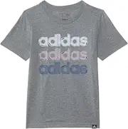 [adidas] Boys' Ss Linear Stack HTHR Tee(Big Kid)