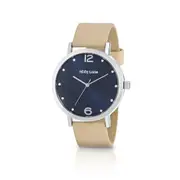 Abby Lane 'Audry'Collection Ladies Watch Silvertone Case with Silver Dial and Rose Gold Accents