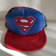 Superman Logo DC Comics Hat Adjustable Rare Design Headgear Red & Blue Mesh