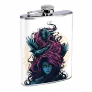 Raven Hair Dark Chaos Em1 Flask 8oz Stainless Steel Hip Drinking Whiskey
