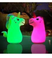 Lslpin Unicorn Solar Powered Floating Pool Lights 20x10 Inches. 2 Unicorns