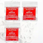 Non Latex 300 counts 1/4inch (6.4mm) Medium (4.7oz) Intraoral Elastic Bands Unimedic Orthodontic Elastics Dental Rubber Bands Made in US…