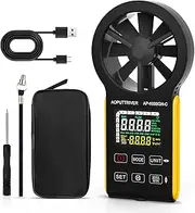 AP-6000GH-C Rechargeable HVAC Anemometer with Color Touch-Screen, Air Flow Meter 0-999900 ft3/min, Temp, Data Hold for Air Volume, Waterproof, Suitable for HVAC Vents, Sailing, Shooting
