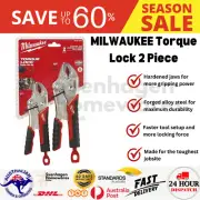 MILWAUKEE Torque Lock 2 Piece Curved Jaw Soft Grip Locking Plier Set 48223402
