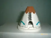 Incense of the West White Tipi Burner, Buckskin & Turquoise and 20 Pinon Cones