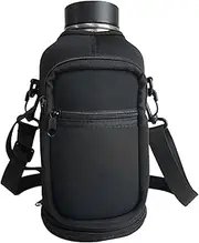 Water Bottle Carrier with Strap & Pocket Zippered Dual Layer Water Bottle Bag for 64oz Bottles Insulated Sling for Outdoor Camping Travel Sling Holder, 1pc, 1Pc