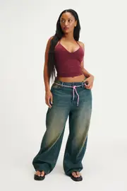 [Cotton On Women] Cotton On Women - Curvy Boyfriend Super Baggy Jean - Y2k washed blue 16 Y2K WASHED BLUE