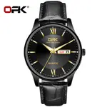 OP K品牌手錶 工廠批發 跨境熱銷皮帶款雙日曆石英錶男士手錶男表