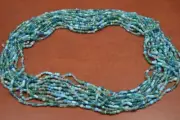 12 NECKLACES BLUE GLASS SEED LOVE BEADING BEADS 36" #45F