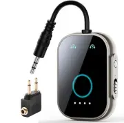 Bluetooth V5.3 Transmitter Receiver Low Latency 2-in-1 Adapter for Airplane/T...