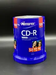 Memorex CD-R 52x 700MB 80-Minute 100 Pack Sealed NEW