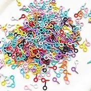 200 Pcs Colorful Small Screw Eye Pins, Jewelry Eye Hooks, Eye Screw Clasps, Self Tapping Screws, Mini Hoop Pegs, Craft Eyelets for DIY Jewelry Making, Arts,Crafts Sewing