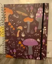 MUSHROOMS - Hardcover Spiral Notebook Diary Journal Lined w/ closing flap