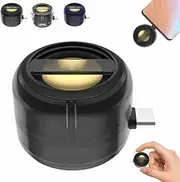 Portable 5X Speaker Amplifier–Plug & Play for Music/Calls, Wireless Mini Speaker, Mobile Phones Sound Amplifier for Smartphone Tablet Notebook, Convenient Speakers with 3.5mm/Type-c(Black,Type-C)