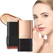2 in 1- Luxury Anti-Wrinkle Foundation Stick, Flawless Eraser Foundation Stick with Brush, Double Head Make-Up, Hydrating Lightweight, Multi-Use Contour (02# Natural Colour)