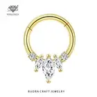 Elsie Marquise Diamond Daith 14k Gold Hoop Septum clicker for her