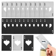 24pcs Stainless Steel Ace of Spades Beer Bottle Opener, Black, Silver