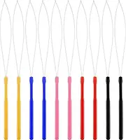 Chinco 10 Pcs Hair Extension Loop Tool Hair Bead Tool Needle Threader for Styling Extensions DIY Supplies (Multicolored)