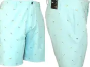 New UNDER ARMOUR men's $70 Storm Printed (birds) Golf Shorts sky blue sz 36 #50