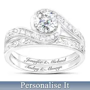 Love Grows Personalised Engraved Bridal Ring Set