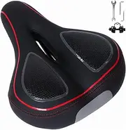 Comfortable Bike Seat Cushion for Women, Men-Filled with Soft Silicone Gel and Memory Foam for Mountain-Extra Wide, Waterproof and Breathable Bicycle Seat