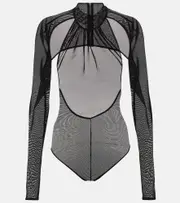 [David Koma] David Koma Cutout mesh bodysuit AU 12 black