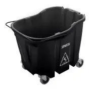 Sparta Cleaning Buckets 18"X18" Black Durable Polypropylene Plastic Mop Bucket