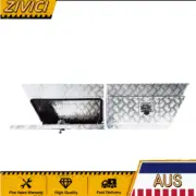 Aluminium Checker Plate Square 750mm Under Tray Toolbox with Whale Tail Locks