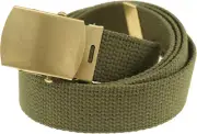 Durable Canvas Military Cargo Belt with Brass Buckle - Trim-To-Fit Design